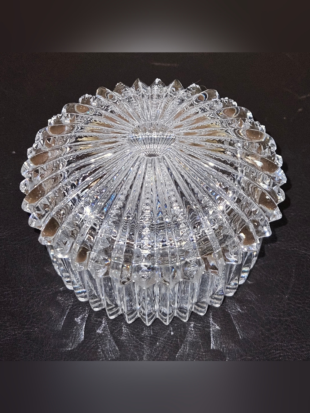 Clear Cut Glass Decorative Trinket Box